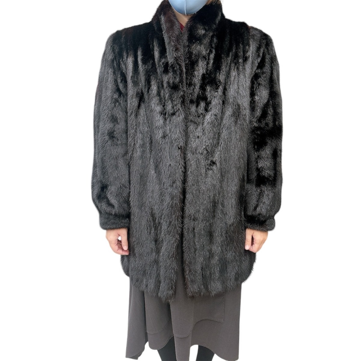 サガミンク GUARANTEE OF QUALITY Superb Quality Ranched Mink 毛皮コート ブラック