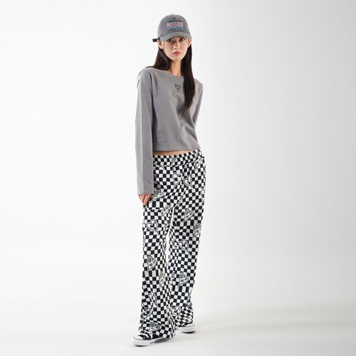 シグネチャーハート刺繍ロングファルティーグレー シグネチャーハート刺繍ロングファルティーグレー