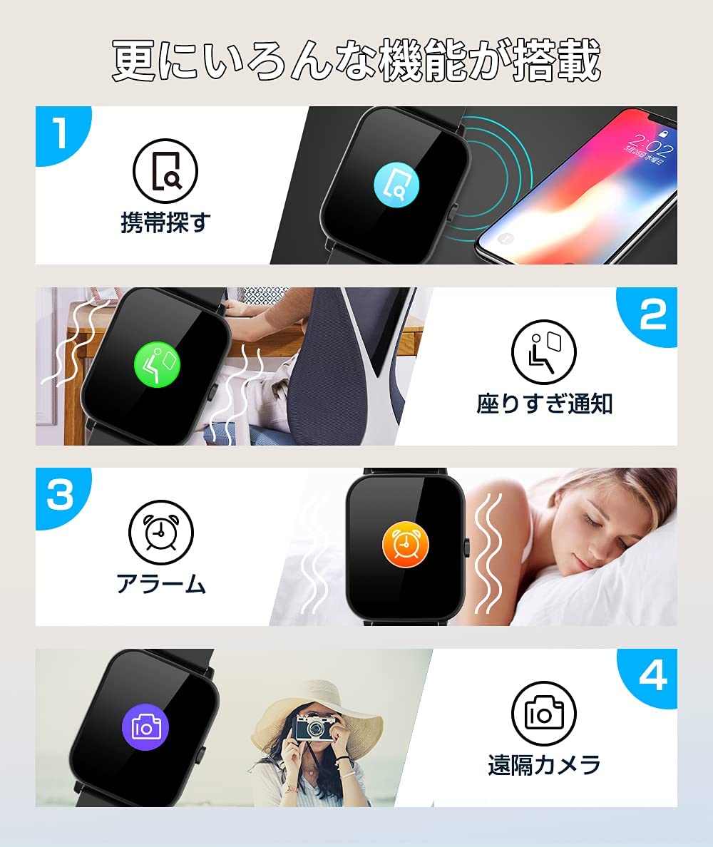 【本日限定価格】 スマートウォッチ iPhone/Android対応 メンズ レディース 天気表示 mdprevattcaulkingandwaterproofing.com