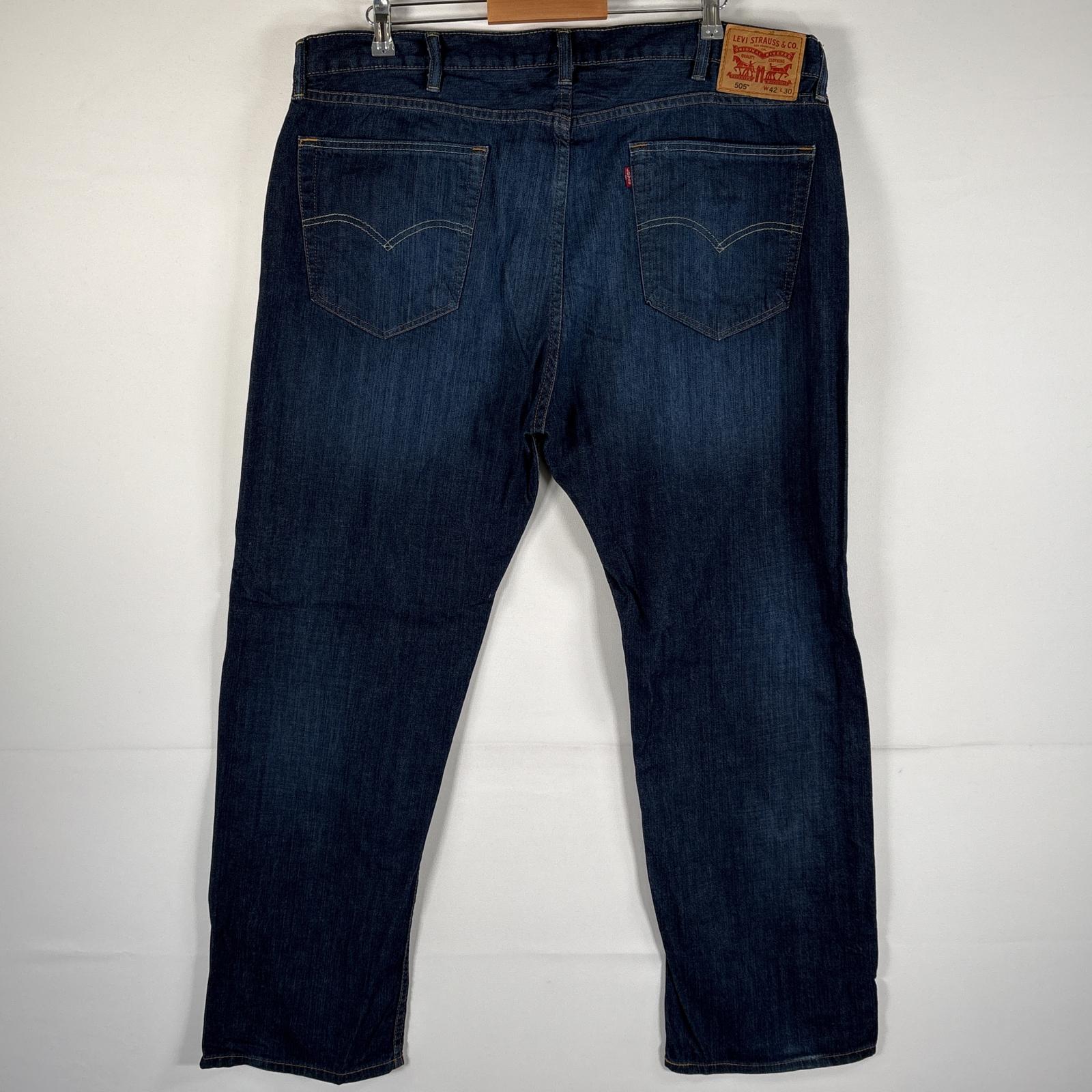 古着 デニムパンツ 505 ブルーデニム ジーンズ ジーパン ストレート 大きいサイズ w42 L30 インディゴブルー メンズ
