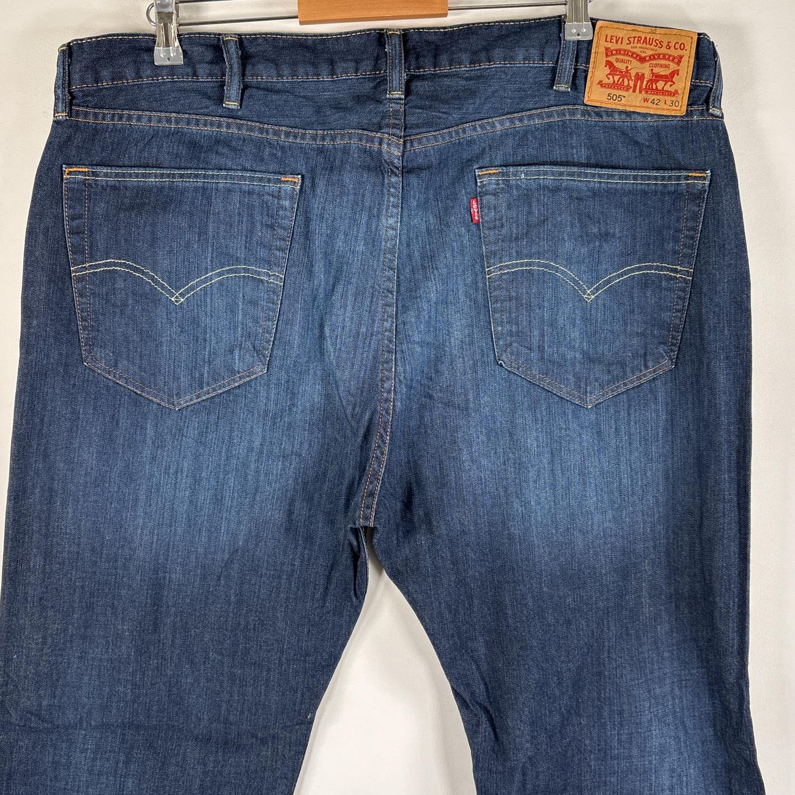 古着 デニムパンツ 505 ブルーデニム ジーンズ ジーパン ストレート 大きいサイズ w42 L30 インディゴブルー メンズ