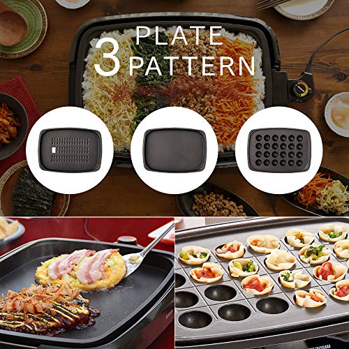 アイリスオーヤマ ホットプレート 煙が出にくい 大型 焼肉プレート 平面プレート たこ焼きプレート 3枚 減煙 蓋付き ブラック APA-137 アイリスオーヤマ ホットプレート 煙が出にくい 大型 焼肉プレート 平面プレート たこ焼きプレート 3枚 減煙 蓋付き ブラック APA-137