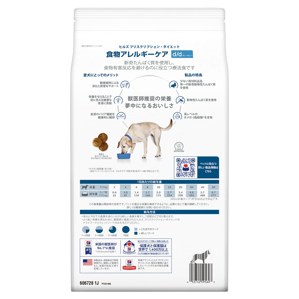 【3袋セット】ヒルズ 食事療法食 犬用 d/d ダック＆ポテト 食物アレルギーケア ドライ 3kg