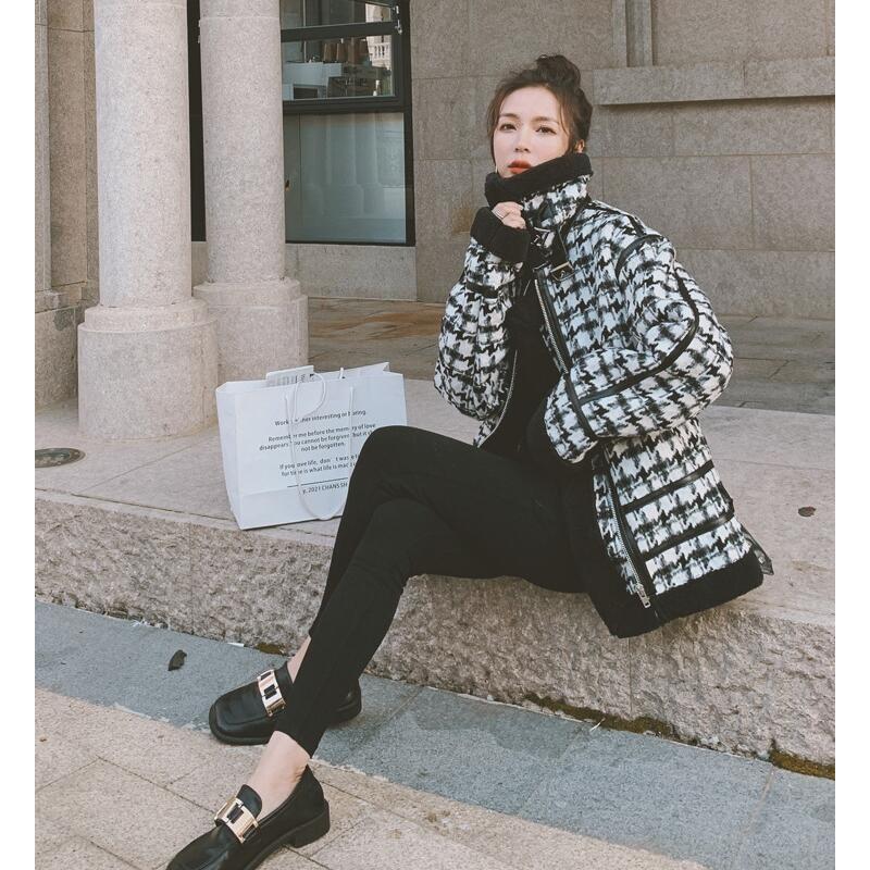 チェスターコート コート レディース 冬 千鳥柄コート 中綿コート 防寒 暖か 秋冬 裏ボア 裏起毛 ショートコート ゆったり 秋 冬