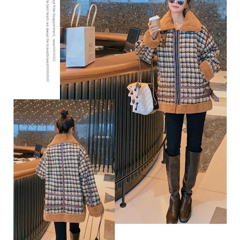 チェスターコート コート レディース 冬 千鳥柄コート 中綿コート 防寒 暖か 秋冬 裏ボア 裏起毛 ショートコート ゆったり 秋 冬