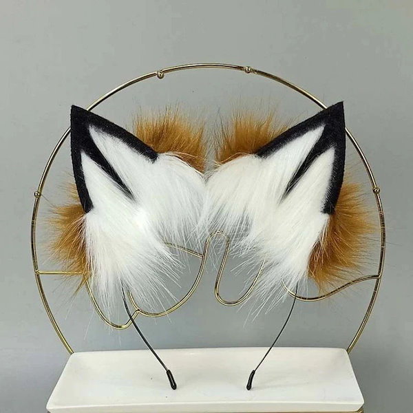 Qoo10] 獣耳ヘアバンド狼尾甘い猫耳飾りヘアクリッ