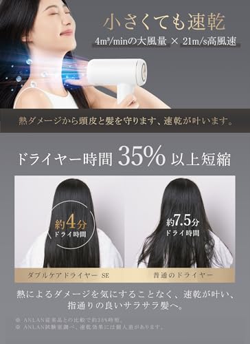 【ANLAN】ダブルケアヘアドライヤー プロ仕様✕家庭用ANLAN ダブルケアドライヤーMATE 頭皮過熱検知 2億
