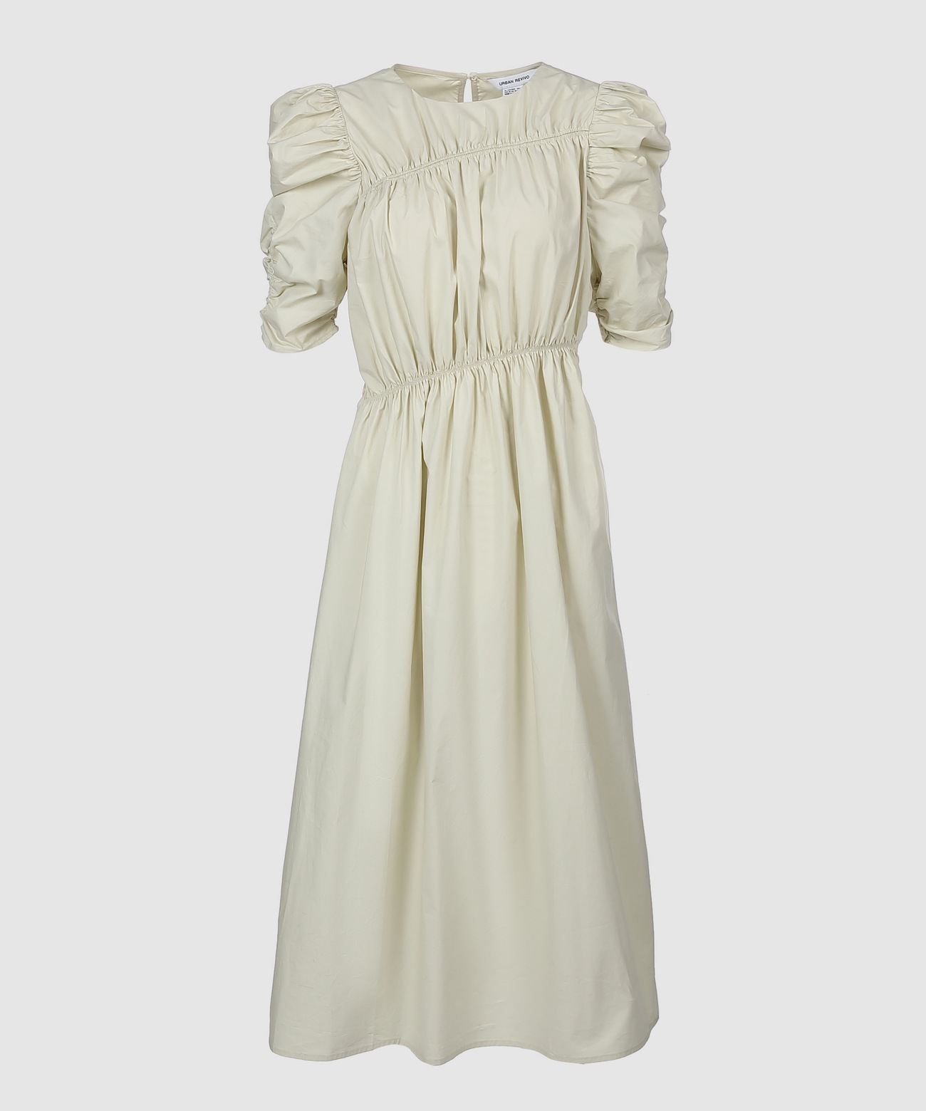 春 夏 レディース レトロ スタイル ガール パフスリーブ レイヤード ふんわり トレジャー ワンピース クリアウォーターグリーン XS S M L XL 膝丈 ひざ丈 袖あり 半袖 かわいい