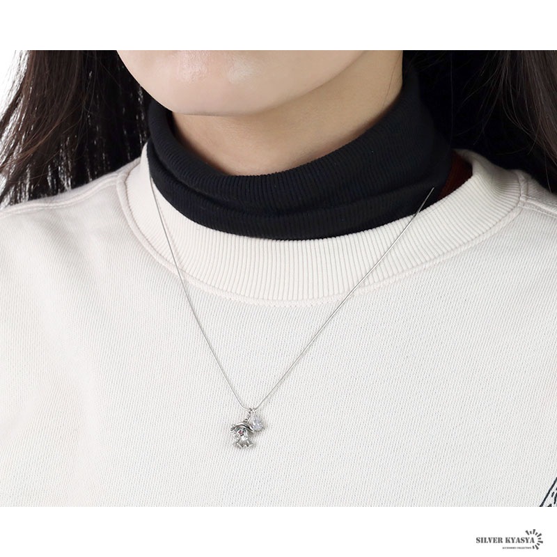 S925 お化け ゴースト ネックレス [cn097]