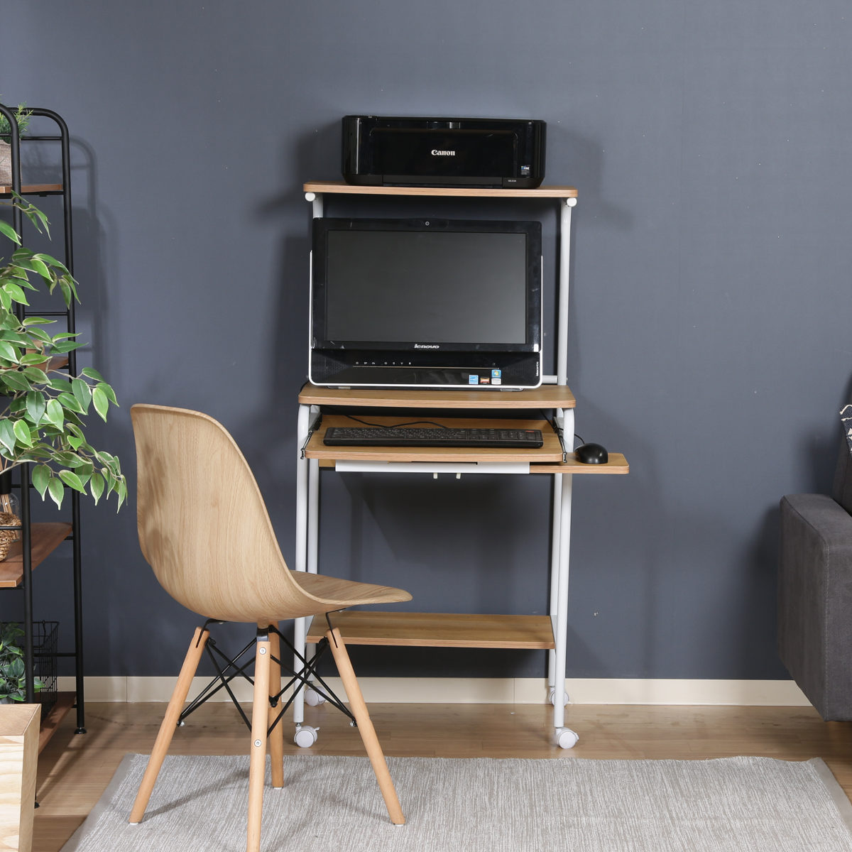 パソコンデスク 収納付 シンプルPCデスク フィット プリンター収納 棚 マウストレー キーボードテーブル キャスター付き コンパクト ワークデスク パソコン PC 省スペース 木目調 天板 パソコンデスク 収納付 シンプルPCデスク フィット プリンター収納 棚 マウストレー キーボードテーブル キャスター付き コンパクト ワークデスク パソコン PC 省スペース 木目調 天板