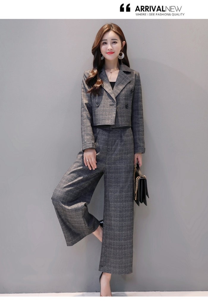 セットアップ レディース パンツスーツ　ワイドパンツ パンツドレス 2点セット 入学式 スーツ ママ コーデ パンツスーツ ビジネス オフィス 卒業式 入園式 卒園式 セレモニー チェック 大人 きれ