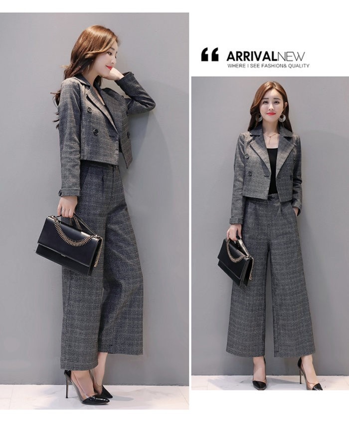 セットアップ レディース パンツスーツ　ワイドパンツ パンツドレス 2点セット 入学式 スーツ ママ コーデ パンツスーツ ビジネス オフィス 卒業式 入園式 卒園式 セレモニー チェック 大人 きれ