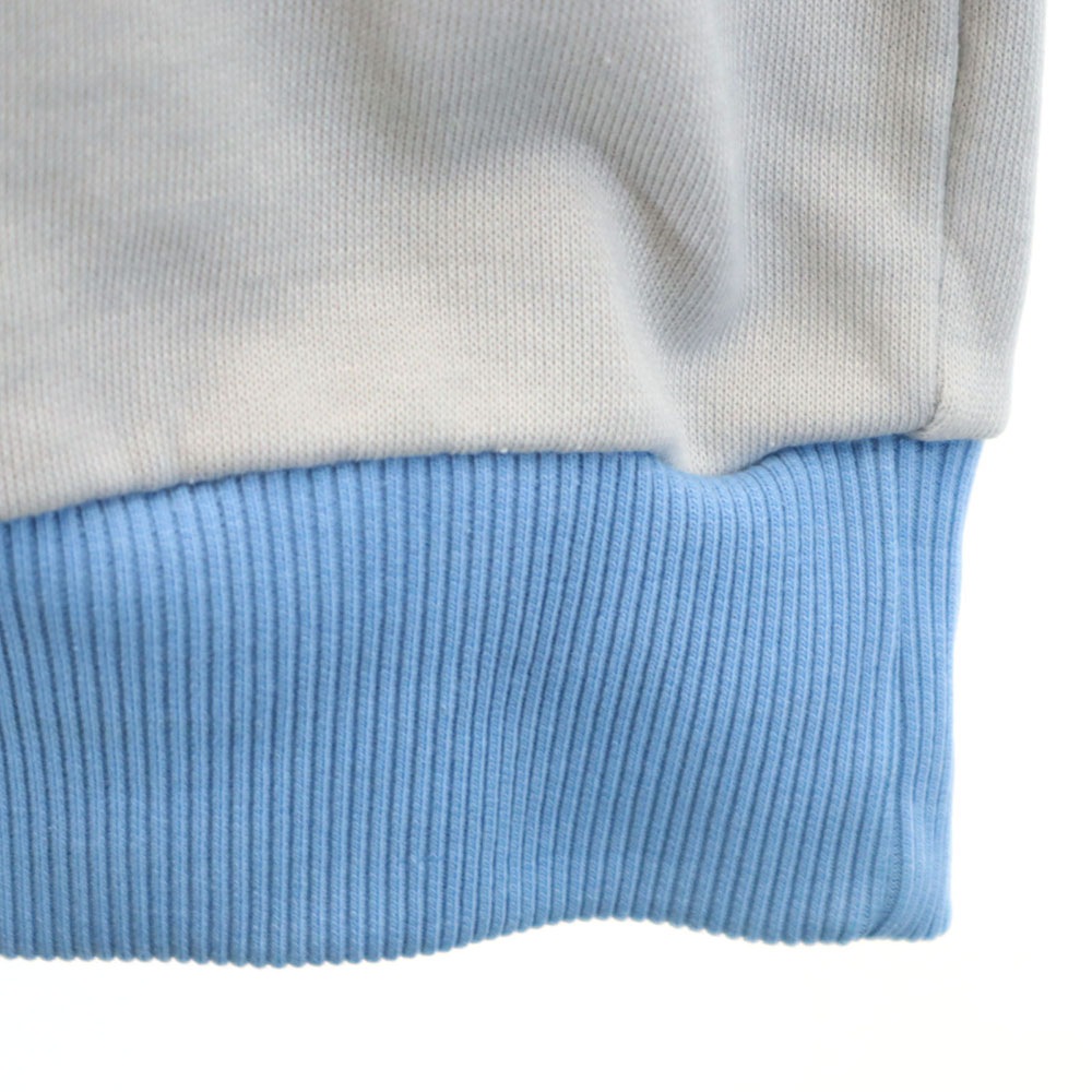 70s 80s デサント製 トレフォイルロゴ 刺繍 ヴィンテージ 長袖 ジャージ トレーナー M グレー×ブルー メンズ 70s 80s デサント製 トレフォイルロゴ 刺繍 ヴィンテージ 長袖 ジャージ トレーナー M グレー×ブルー メンズ