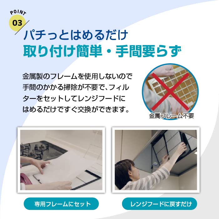 グッドハウス 換気扇フィルター 難燃性混合繊維タイプ 交換用フィルター R枠用 サービスパック 12枚[295mm×340mm枠用] レンジフードフィルター