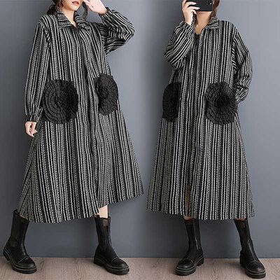 【送料無料】24 ジップ ロングワンピース モード系 花飾り ポケット付き 大きいサイズ 個性 体型カバー レディース ファスナー ワンピース 【送料無料】24 ジップ ロングワンピース モード系 花飾り ポケット付き 大きいサイズ 個性 体型カバー レディース ファスナー ワンピース