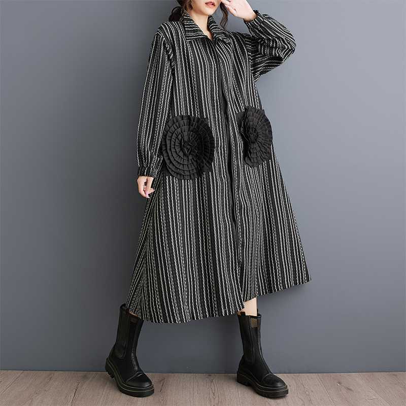 【送料無料】24 ジップ ロングワンピース モード系 花飾り ポケット付き 大きいサイズ 個性 体型カバー レディース ファスナー ワンピース 【送料無料】24 ジップ ロングワンピース モード系 花飾り ポケット付き 大きいサイズ 個性 体型カバー レディース ファスナー ワンピース