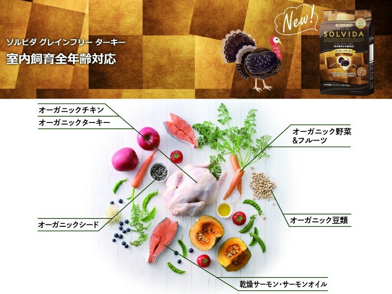 ソルビダ グレインフリー ターキー 全年齢対応 1.8kg