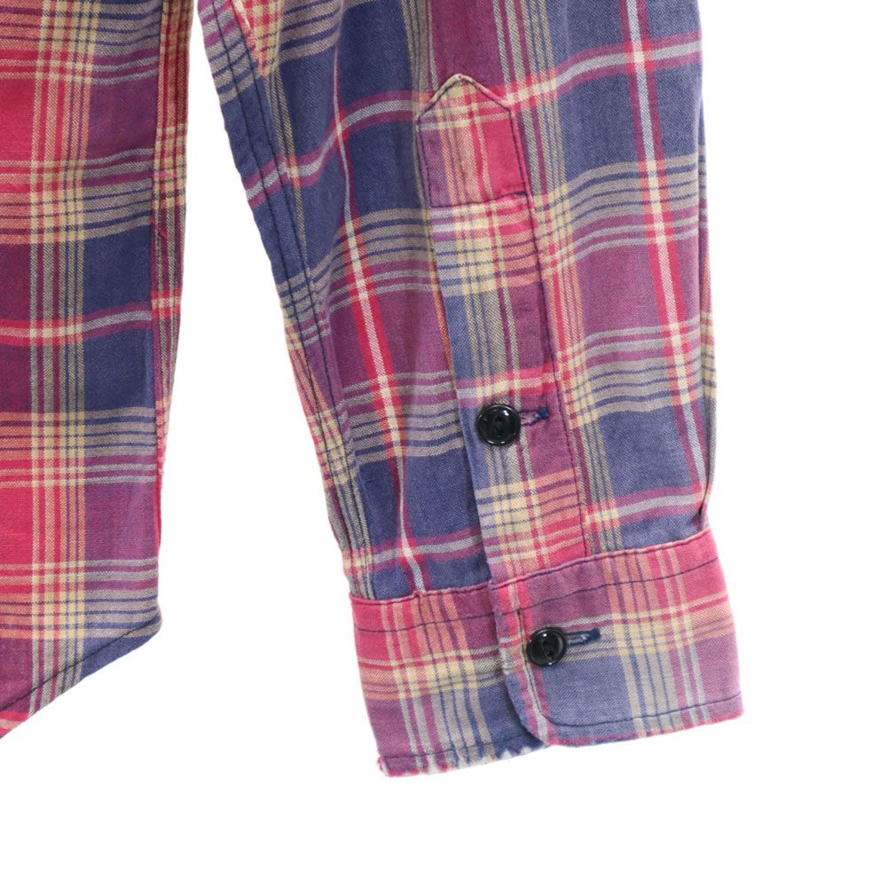 90s オールド 赤3星 初期タグ 長袖 チェックシャツ L マゼンタ 他 Ralph Lauren ラルフローレン メンズ