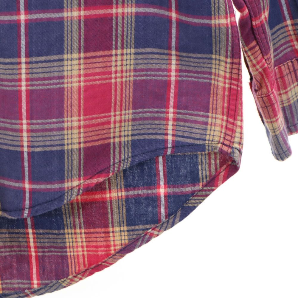 90s オールド 赤3星 初期タグ 長袖 チェックシャツ L マゼンタ 他 Ralph Lauren ラルフローレン メンズ