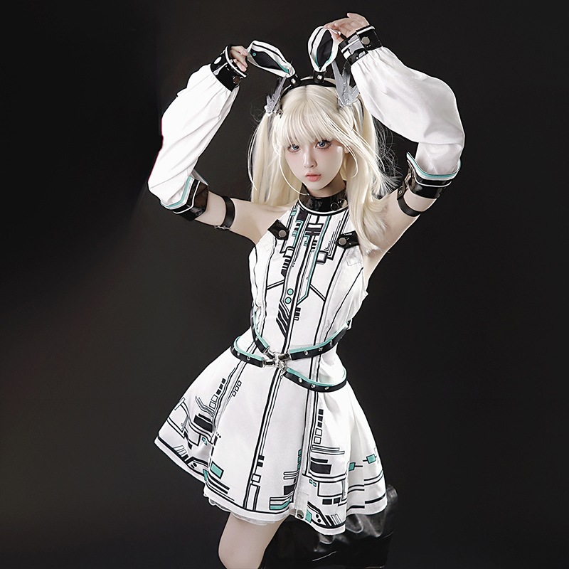 正規品デザイン未来戦姫ロリータワンピース手袖白ゴシックロリータセット 正規品デザイン未来戦姫ロリータワンピース手袖白ゴシックロリータセット