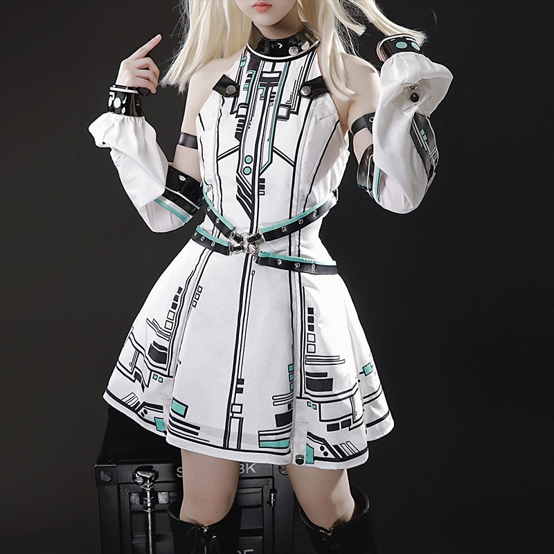 正規品デザイン未来戦姫ロリータワンピース手袖白ゴシックロリータセット 正規品デザイン未来戦姫ロリータワンピース手袖白ゴシックロリータセット