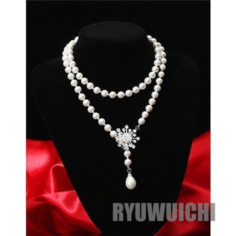 ロングネックレス レディース アクセサリー ウェディング パーティー 結婚式 二次会 謝恩会 卒業式 入学式 お呼ばれ 真珠 他と被らない/[acs8]