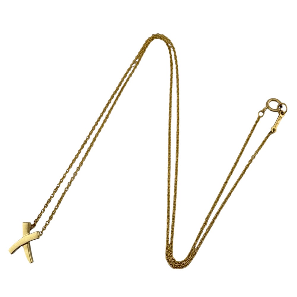 ティファニー キス ネックレス 18金 K18イエローゴールド TIFFANY&Co. 中古 美品 ティファニー キス ネックレス 18金 K18イエローゴールド TIFFANY&Co. 中古 美品