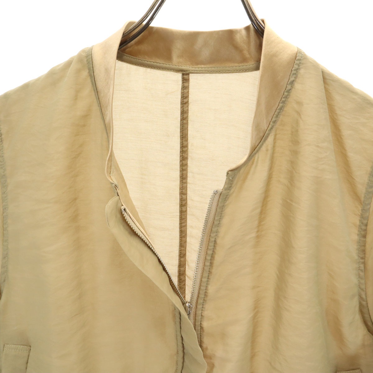 未使用 長袖 シアー ブルゾン F ベージュ ジャケット レディース 古着 未使用 長袖 シアー ブルゾン F ベージュ ジャケット レディース 古着