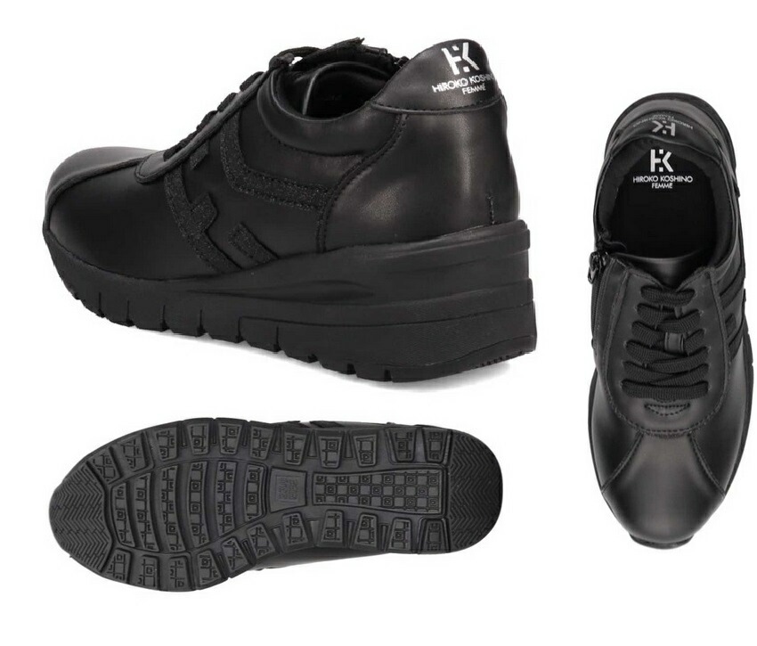 ヒロココシノ (HIROKO KOSHINO FEMME)HRL3005 レディス ヒールアップカジュアルスニーカー サイドファスナー仕様 ポイントにはさり気ない覗きにルーチェ効かせたラメ素材 高さも ヒロココシノ (HIROKO KOSHINO FEMME)HRL3005 レディス ヒールアップカジュアルスニーカー サイドファスナー仕様 ポイントにはさり気ない覗きにルーチェ効かせたラメ素材 高さも