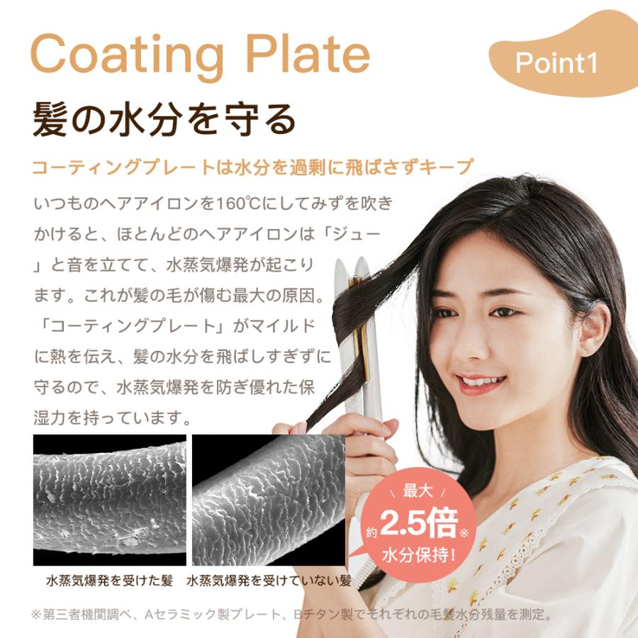 ヘアアイロン ストレート カール 2way カールプアイロン プロ仕様 高濃度マイナスイオン 急速加熱 ワンボダン温度調整 温度表示