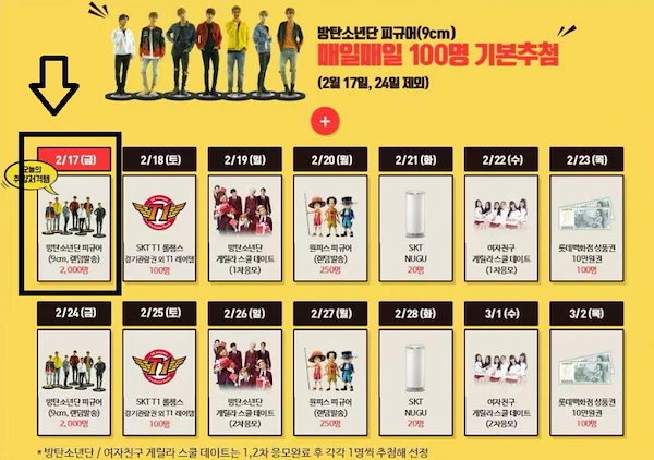 Qoo10] BTS Skテレコム 9cm フィギュア