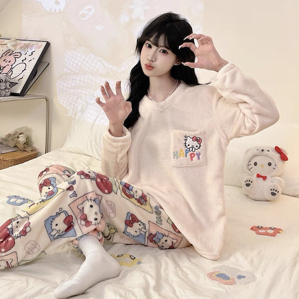 Qoo10] 2025年新作サンゴフリースパジャマ ち