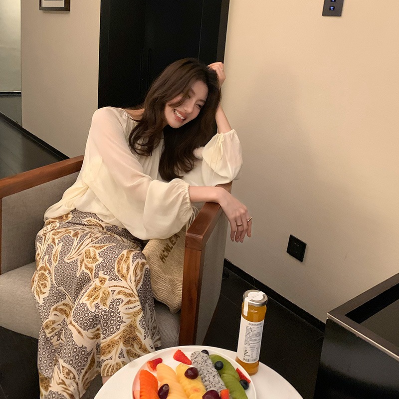 長いxierレトロなプリント女性のためのミッドレングススカート夏の服新しいハイエンドデザインセンス不規則な気質 長いxierレトロなプリント女性のためのミッドレングススカート夏の服新しいハイエンドデザインセンス不規則な気質