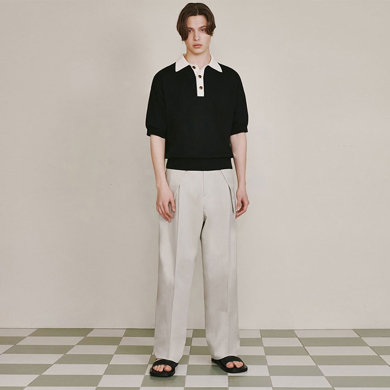 COLLAR HALF KNIT [BLACK]