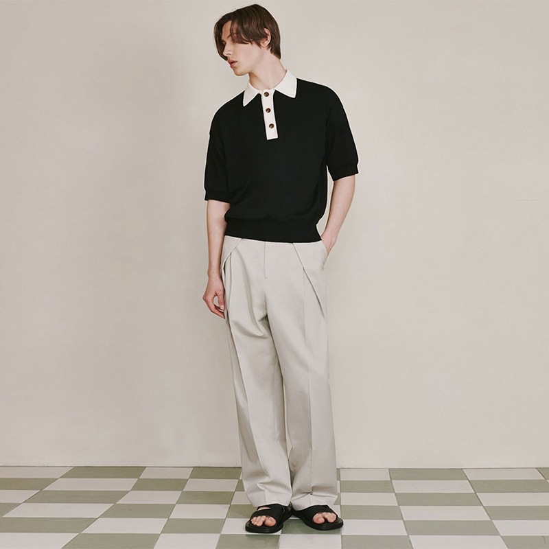 COLLAR HALF KNIT [BLACK]