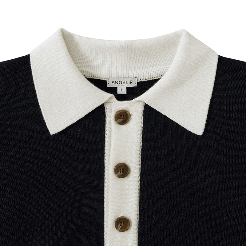 COLLAR HALF KNIT [BLACK]