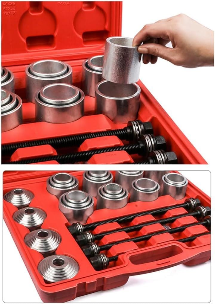 プルスリーブキット ブッシュ ベアリング 除去 取り外しツール マウント 28点セット 赤(レッド) プルスリーブキット ブッシュ ベアリング 除去 取り外しツール マウント 28点セット 赤(レッド)