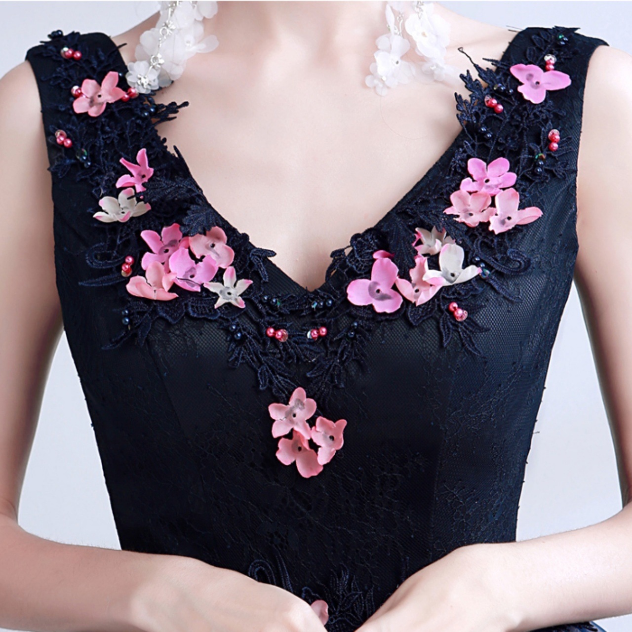 ワンピース ワンピドレス ミニ ミニ丈 袖なし ノースリーブ Vネック デザイン切替 ウエスト切替