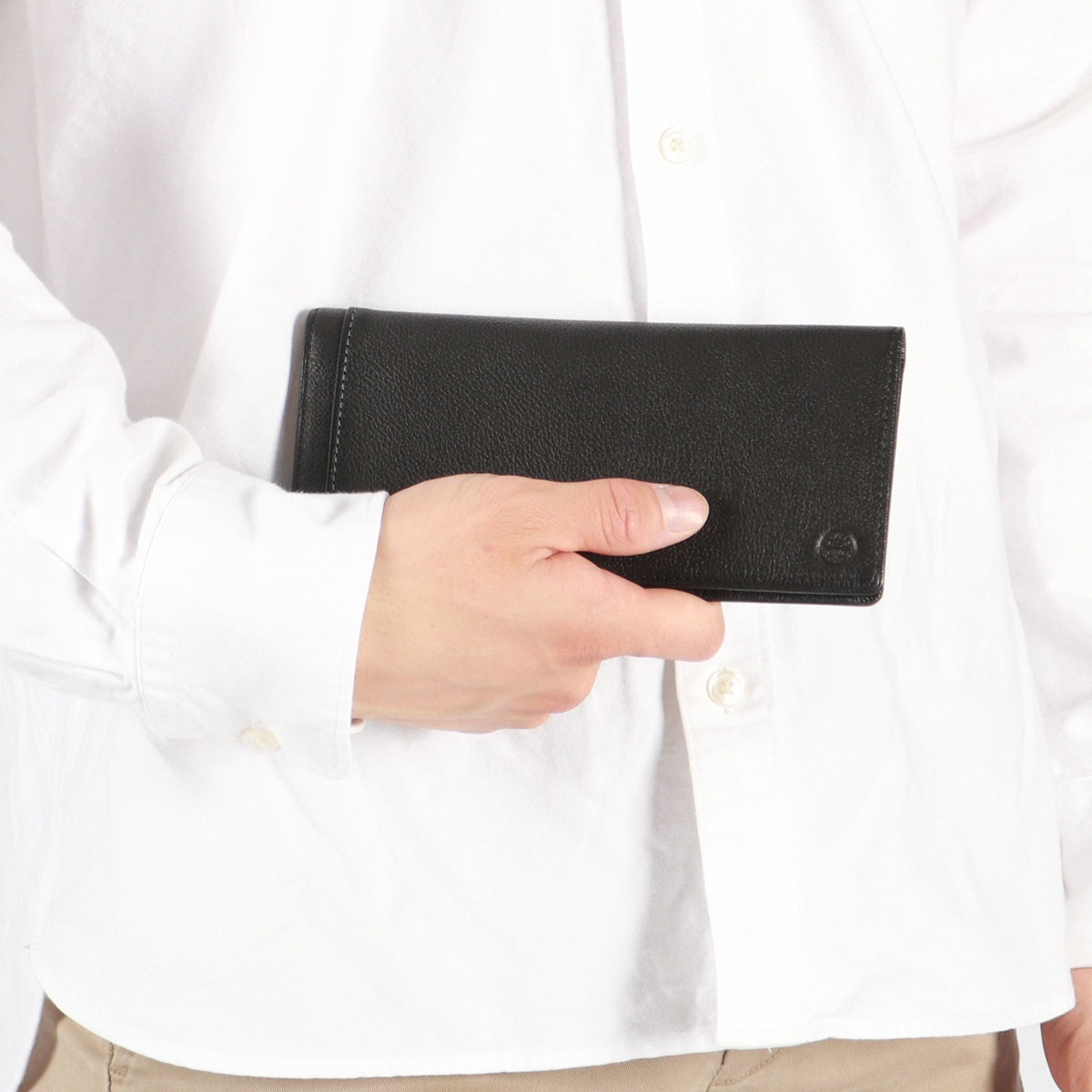 限定キーホルダー付 長財布 メンズ 薄い かぶせ 本革 軽量 二つ折り スリム 小銭入れなし リバー5 0620729