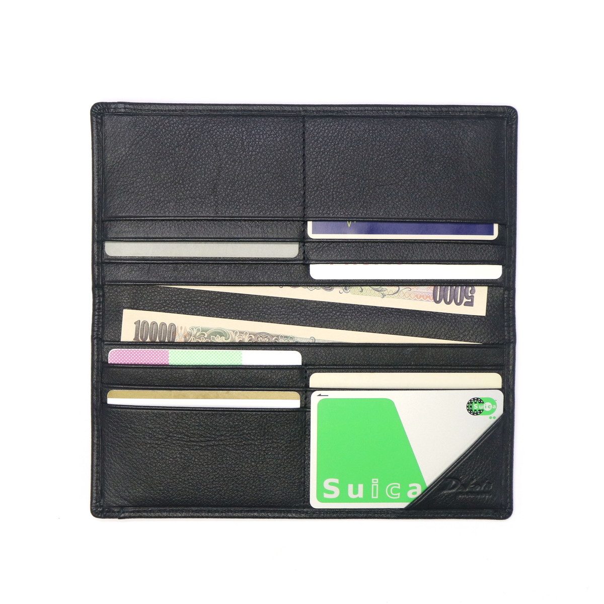 限定キーホルダー付 長財布 メンズ 薄い かぶせ 本革 軽量 二つ折り スリム 小銭入れなし リバー5 0620729