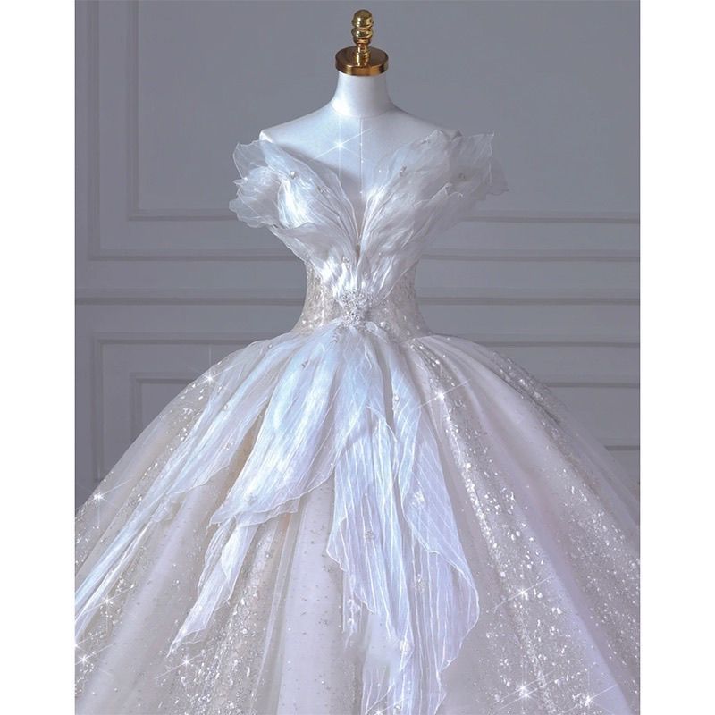 花嫁星空メインウェディングドレス2025 idiフォトスタジオ撮影ワンショルダー豪華な気質スーパースリムプリンセス 花嫁星空メインウェディングドレス2025 idiフォトスタジオ撮影ワンショルダー豪華な気質スーパースリムプリンセス