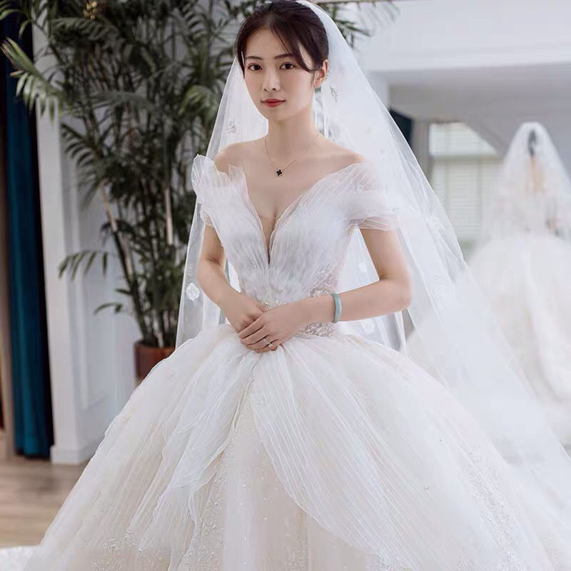 花嫁星空メインウェディングドレス2025 idiフォトスタジオ撮影ワンショルダー豪華な気質スーパースリムプリンセス 花嫁星空メインウェディングドレス2025 idiフォトスタジオ撮影ワンショルダー豪華な気質スーパースリムプリンセス