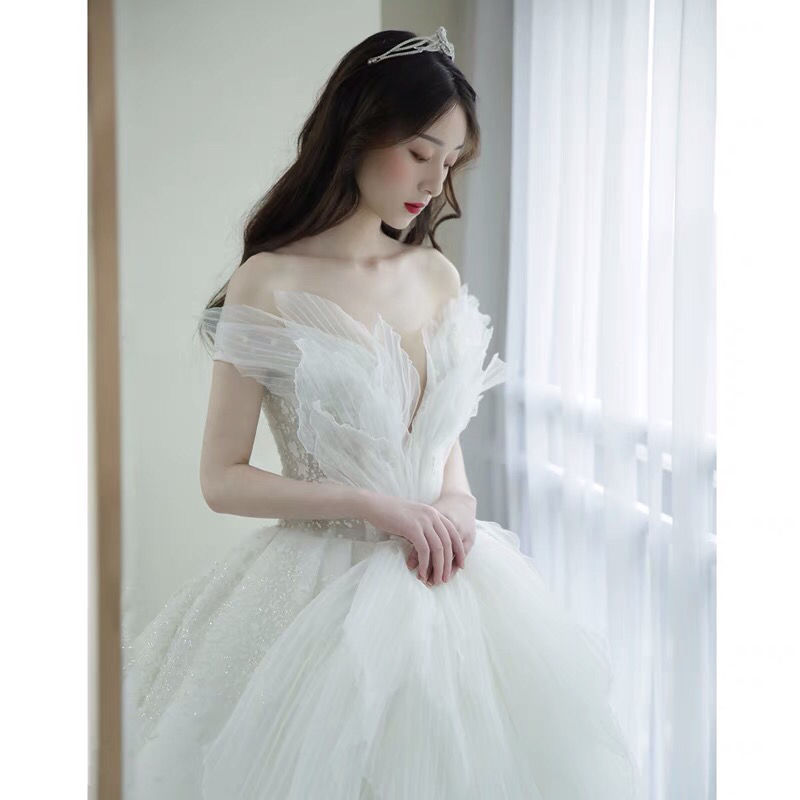 花嫁星空メインウェディングドレス2025 idiフォトスタジオ撮影ワンショルダー豪華な気質スーパースリムプリンセス 花嫁星空メインウェディングドレス2025 idiフォトスタジオ撮影ワンショルダー豪華な気質スーパースリムプリンセス