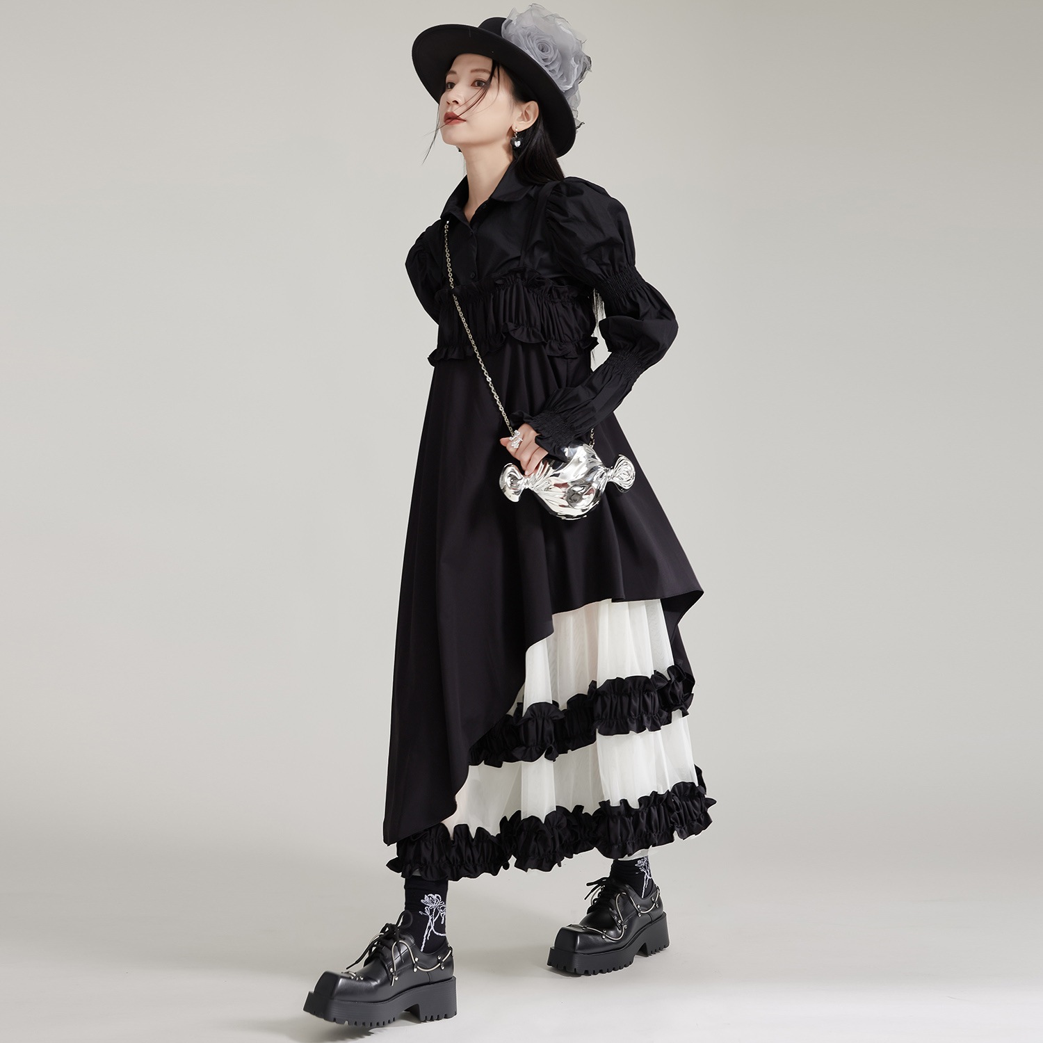 【J.Fashion】 ワンピースセット ブラウス+キャミワンピース チュールドッキング 秋 個性的なデザイン 関連商品は店で購入可能 メガ割 【J.Fashion】 ワンピースセット ブラウス+キャミワンピース チュールドッキング 秋 個性的なデザイン 関連商品は店で購入可能 メガ割