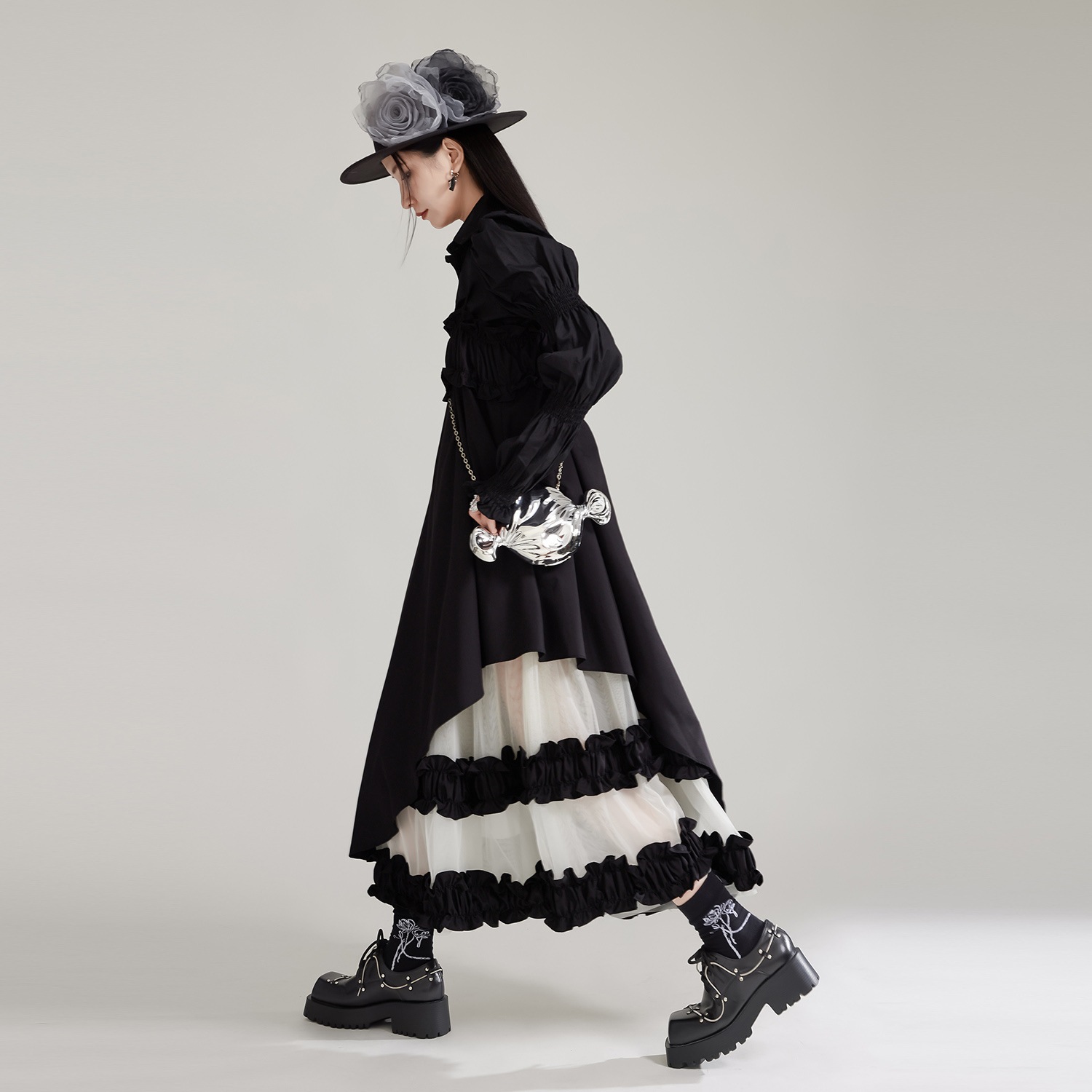 【J.Fashion】 ワンピースセット ブラウス+キャミワンピース チュールドッキング 秋 個性的なデザイン 関連商品は店で購入可能 メガ割 【J.Fashion】 ワンピースセット ブラウス+キャミワンピース チュールドッキング 秋 個性的なデザイン 関連商品は店で購入可能 メガ割