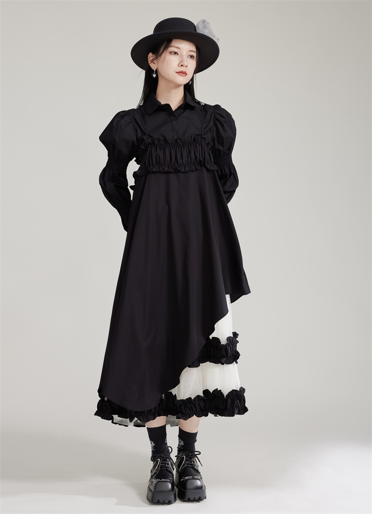 【J.Fashion】 ワンピースセット ブラウス+キャミワンピース チュールドッキング 秋 個性的なデザイン 関連商品は店で購入可能 メガ割 【J.Fashion】 ワンピースセット ブラウス+キャミワンピース チュールドッキング 秋 個性的なデザイン 関連商品は店で購入可能 メガ割