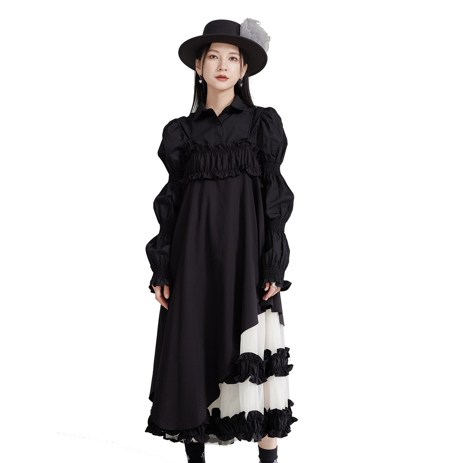 【J.Fashion】 ワンピースセット ブラウス+キャミワンピース チュールドッキング 秋 個性的なデザイン 関連商品は店で購入可能 メガ割 【J.Fashion】 ワンピースセット ブラウス+キャミワンピース チュールドッキング 秋 個性的なデザイン 関連商品は店で購入可能 メガ割