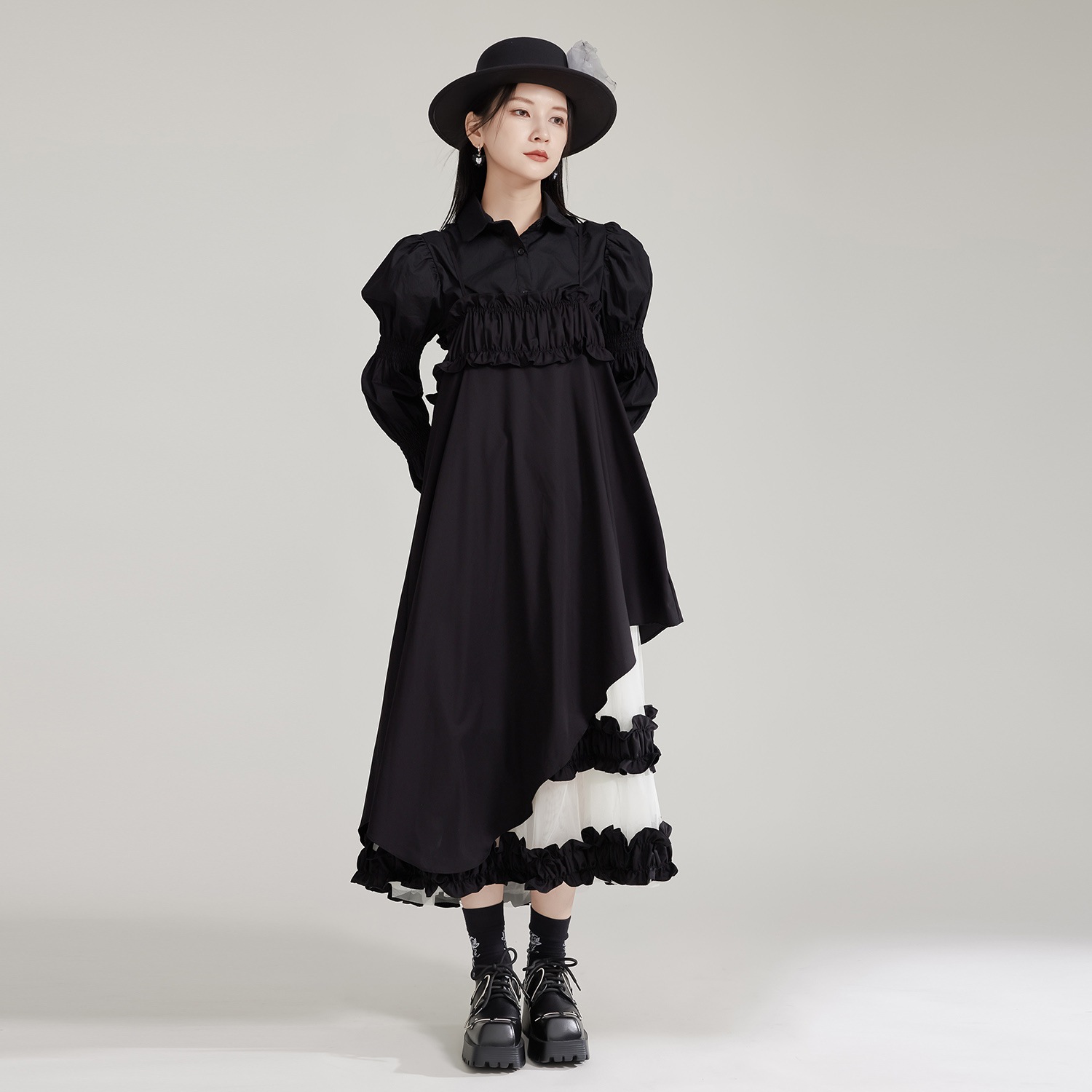 【J.Fashion】 ワンピースセット ブラウス+キャミワンピース チュールドッキング 秋 個性的なデザイン 関連商品は店で購入可能 メガ割 【J.Fashion】 ワンピースセット ブラウス+キャミワンピース チュールドッキング 秋 個性的なデザイン 関連商品は店で購入可能 メガ割