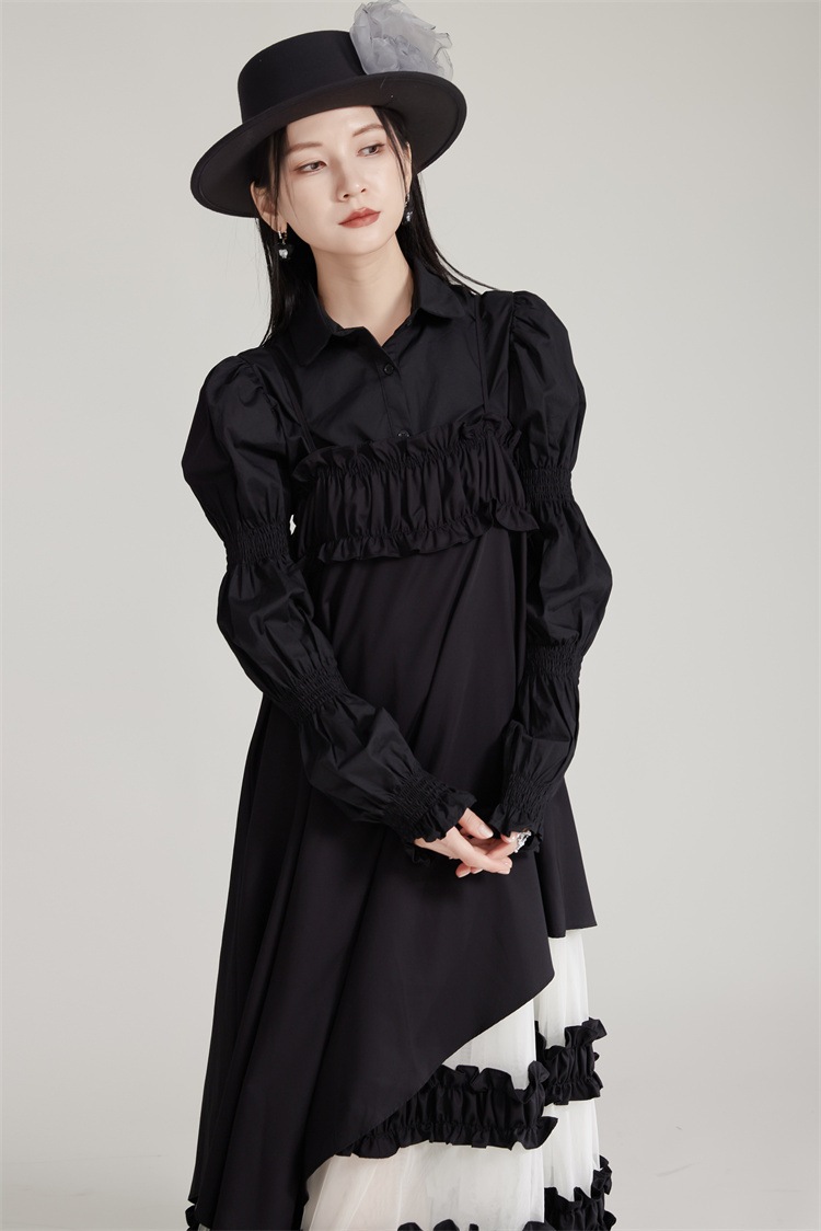 【J.Fashion】 ワンピースセット ブラウス+キャミワンピース チュールドッキング 秋 個性的なデザイン 関連商品は店で購入可能 メガ割 【J.Fashion】 ワンピースセット ブラウス+キャミワンピース チュールドッキング 秋 個性的なデザイン 関連商品は店で購入可能 メガ割