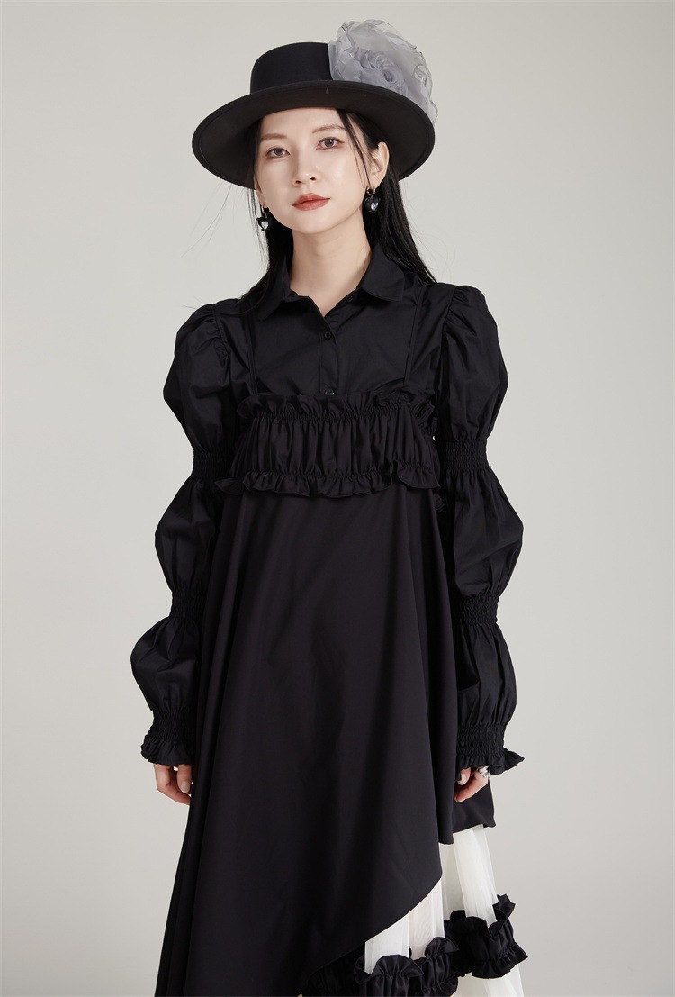 【J.Fashion】 ワンピースセット ブラウス+キャミワンピース チュールドッキング 秋 個性的なデザイン 関連商品は店で購入可能 メガ割 【J.Fashion】 ワンピースセット ブラウス+キャミワンピース チュールドッキング 秋 個性的なデザイン 関連商品は店で購入可能 メガ割